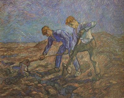 Two Peasants Digging (nn04), Vincent Van Gogh